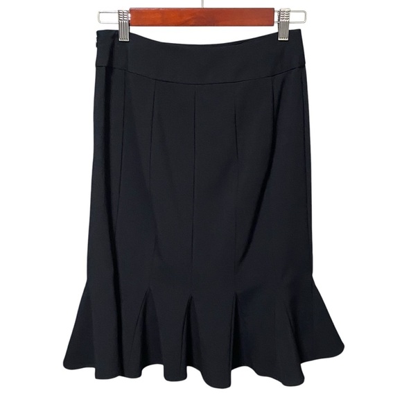 Sunny Leigh Black Flounce Skirt Size 2 Faux Leather Belt Whimsigoth Y2K Retro - Picture 2 of 5